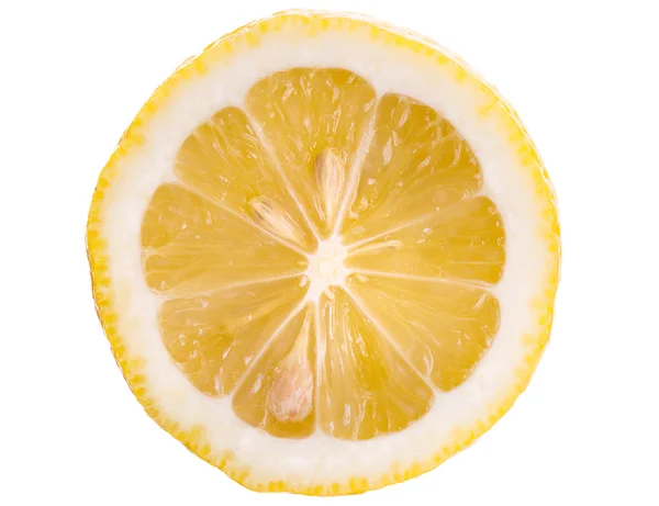Slice of sour ripe lemon — Stock Photo, Image
