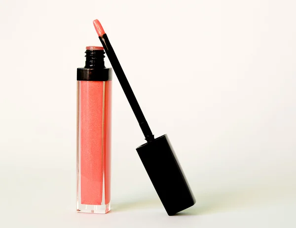 Rose natte lippenstift met borstel — Stockfoto