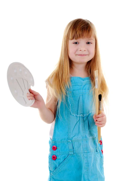 Young artist with brushes — Stock Photo, Image