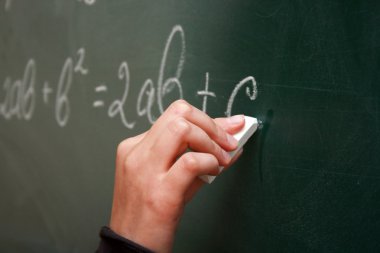 Wrighting at the chalkboard clipart