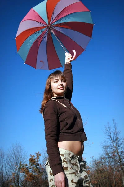 Meisje wih paraplu — Stockfoto