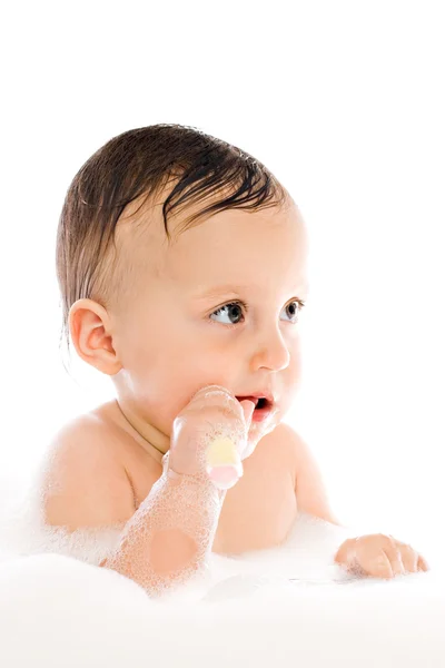 Learning how to brush my teeth — Stock Photo, Image