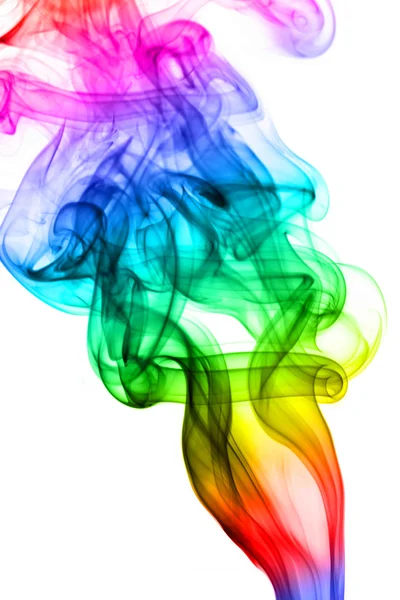 Rainbow Twirling Smoke — Stock Photo, Image