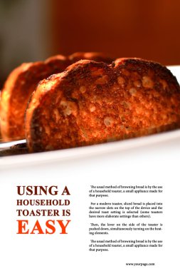 Fried toasts popping out of the toaster clipart