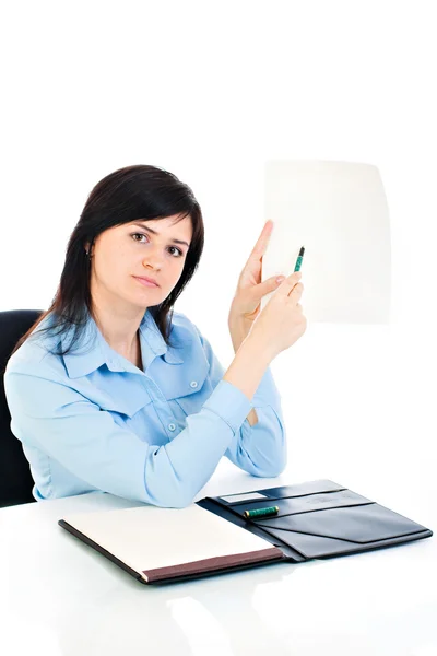 Woman with notebook — Stock Photo, Image