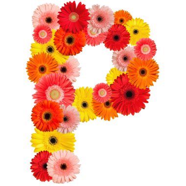 Beautiful alphabet of flowers clipart