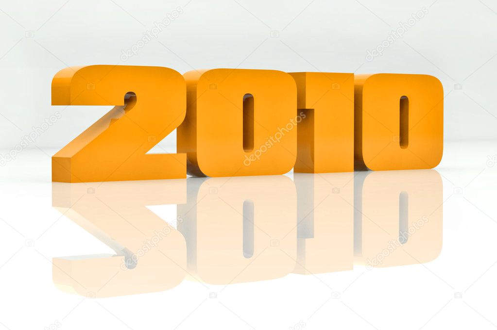 Year 2010 Illustration in orange