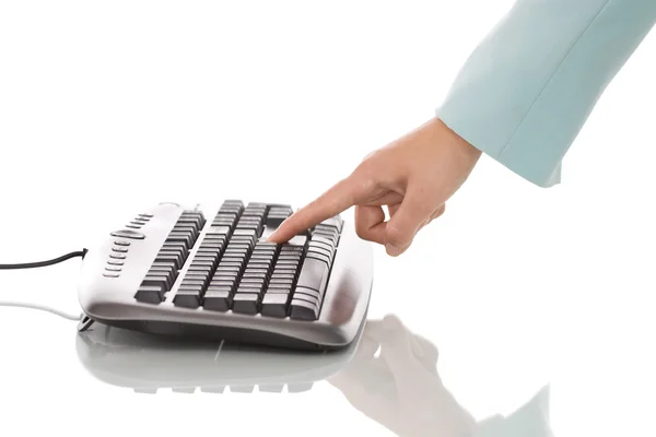 Closeup of woman hands typing — Stock Photo, Image