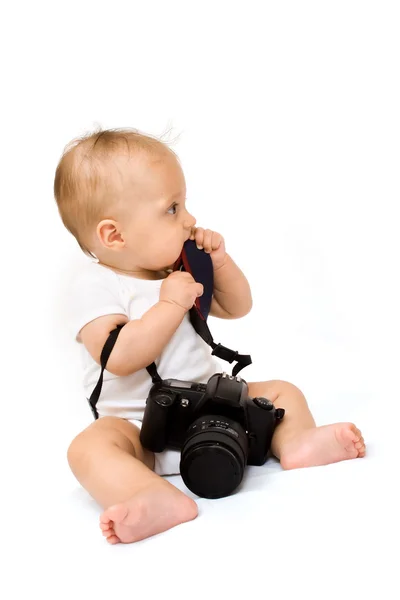 Fotógrafo bebê — Fotografia de Stock