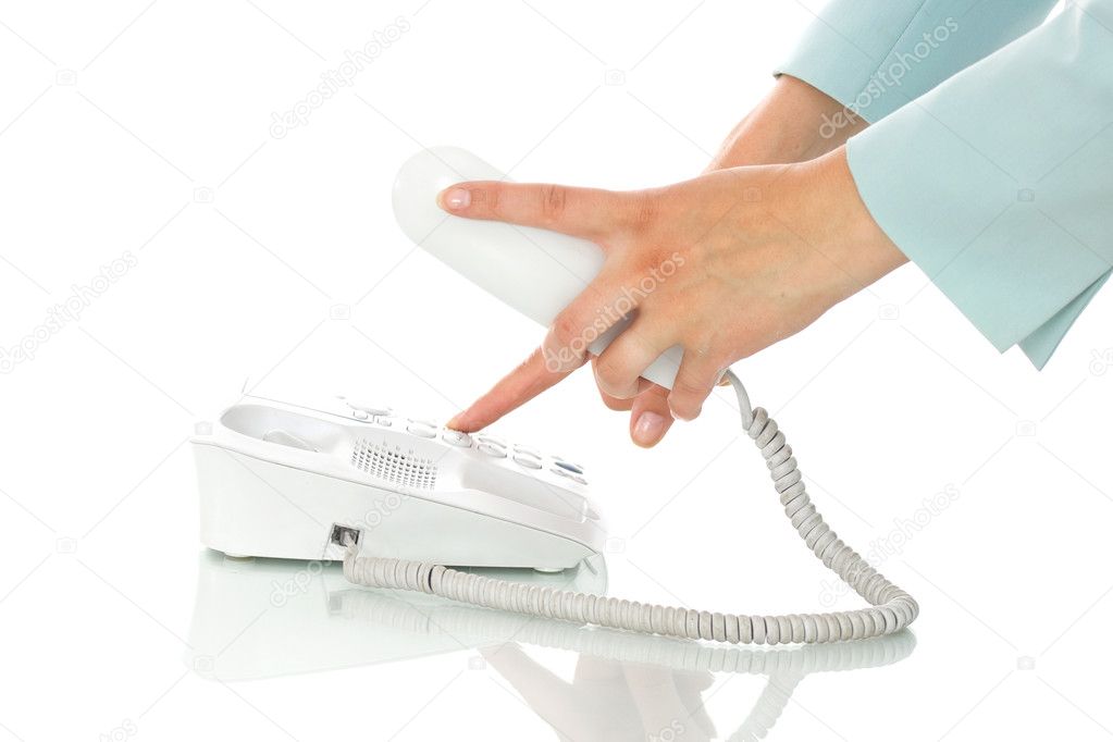 Office telephone with hand dialing