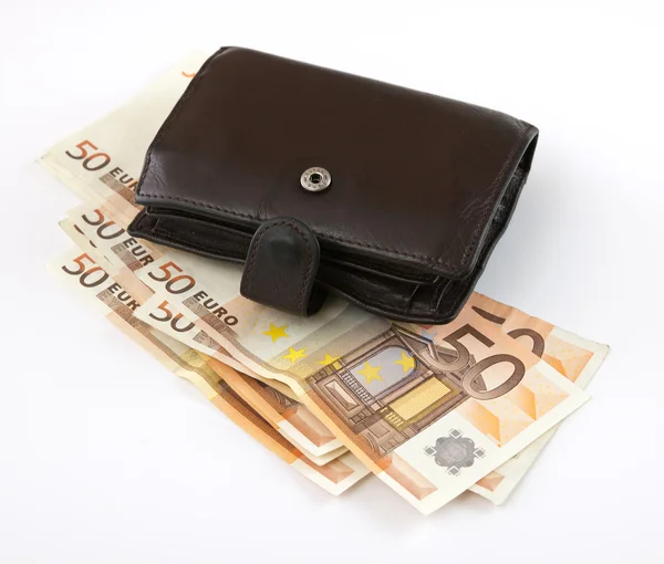 Wallet over money — Stock Photo, Image