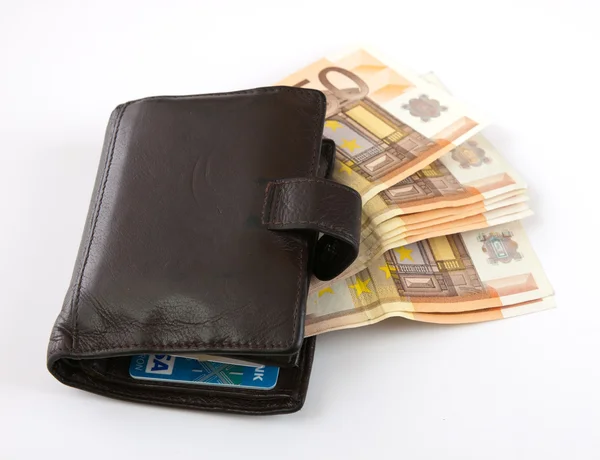 Wallet over money — Stock Photo, Image