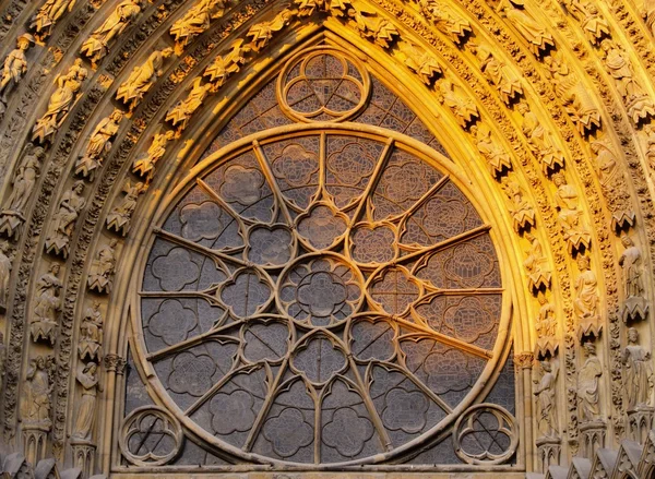 Rosette in Reims Cathedral, France — Stock Photo, Image