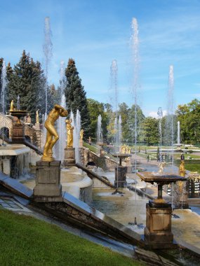 Fountains in Peterhof near Petersburg clipart