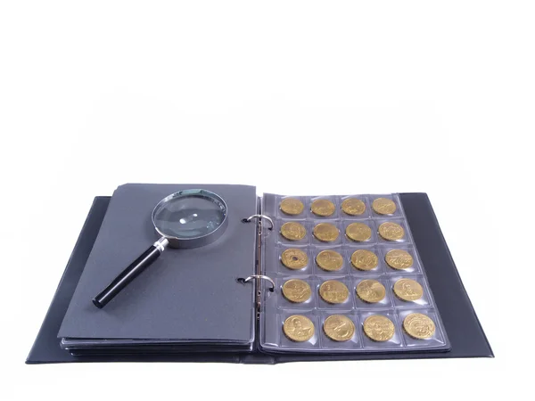 Album With Coins Isolated — Stock Photo, Image