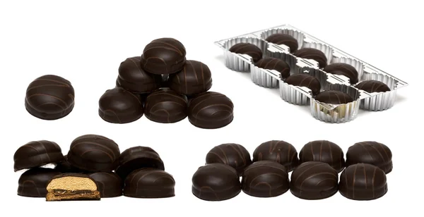 Čokoládové dortíky na bílém pozadí — Stock fotografie