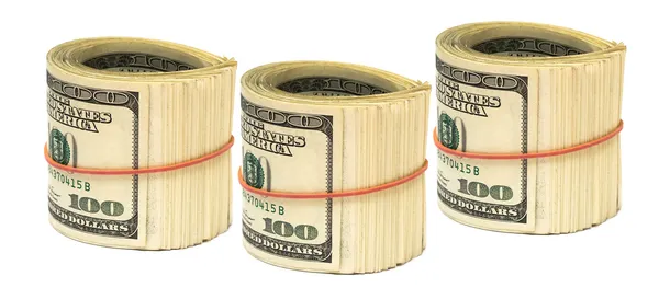 Copula of dollars on white background — Stock Photo, Image