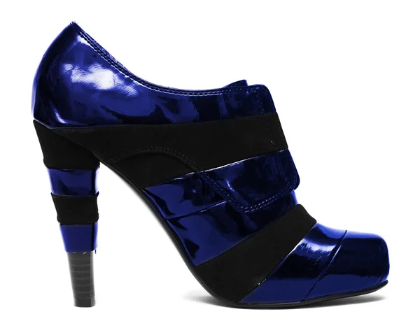 Blue womanish shoe isolated — Stock Photo, Image