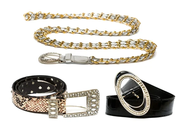 Hermosos cinturones con diamantes —  Fotos de Stock