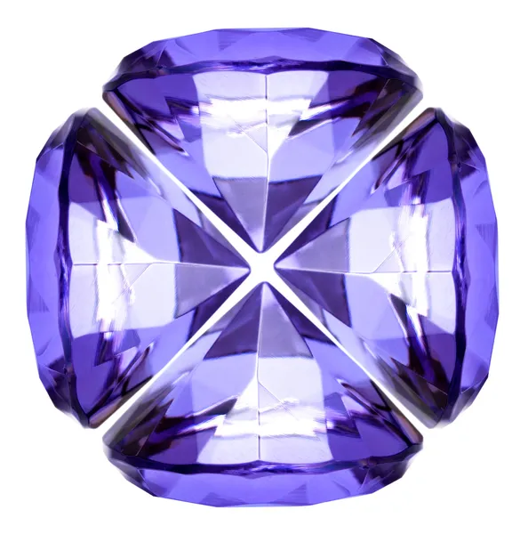 Belo cristal de diamante isolado na parte traseira branca — Fotografia de Stock