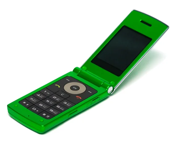 Mobilní telefon přes bílý — Stock fotografie