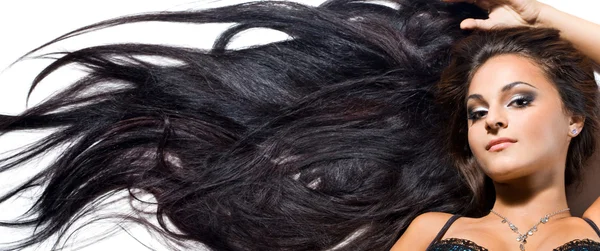 Женщина с длинными волосами Стоковое Фото