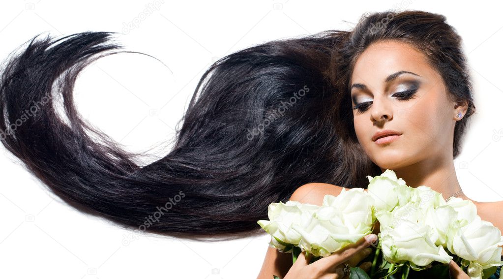 Woman with long hair