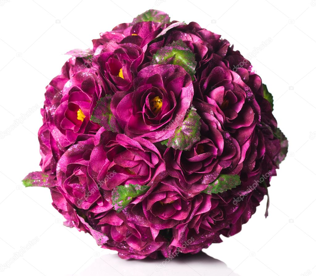 Artificial rose flowers isolated