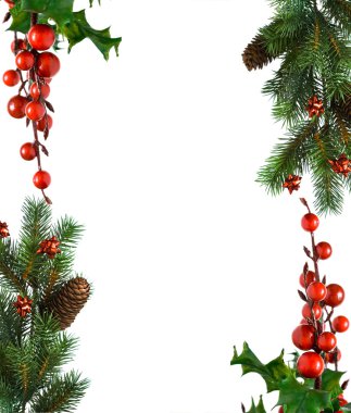 Border from Christmas branches clipart