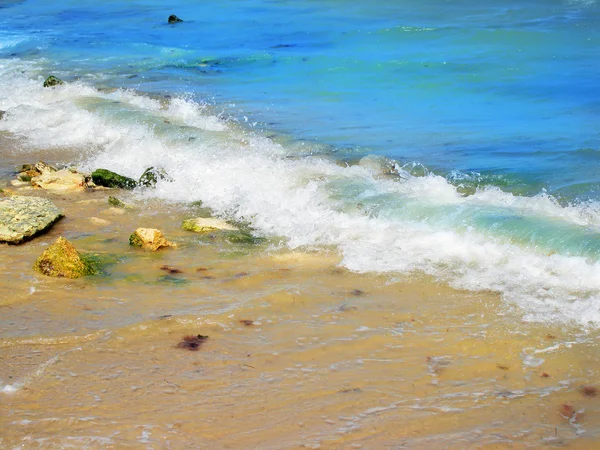 Sea with rocks on a beach — Stock Photo, Image