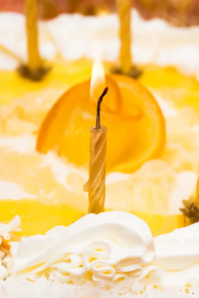 Torta e candele — Foto Stock