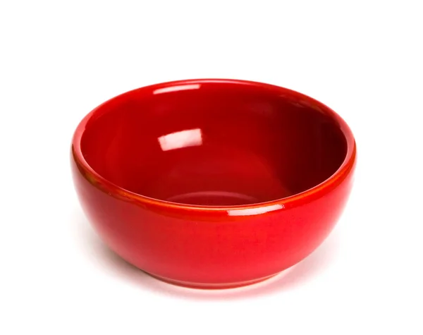 Red plate on white background — Stock Photo, Image