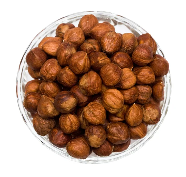 stock image Many hazelnuts isolated