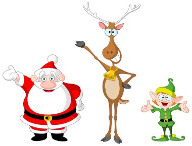 Santa rudolph elf clipart