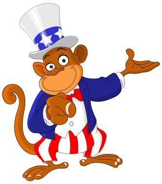 Pointing monkey clipart