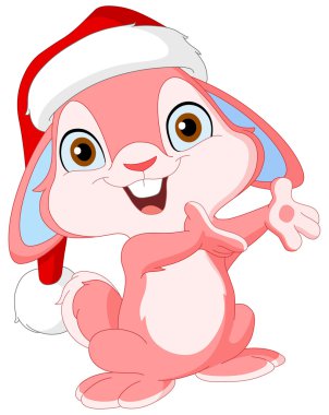 Christmas cute bunny clipart