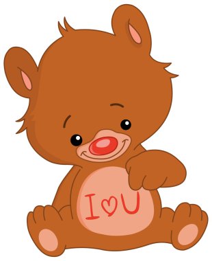 I love U bear clipart