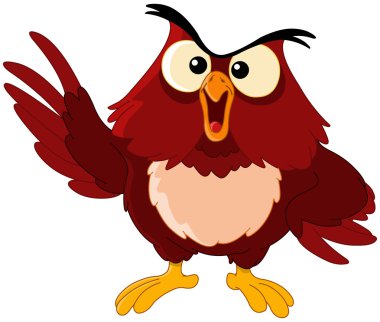 Pointing owl clipart