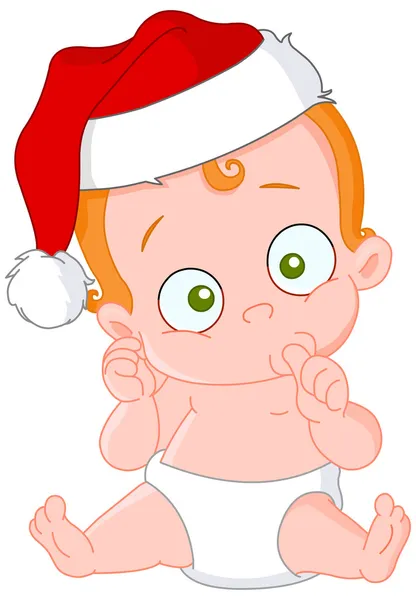 圣诞红头发宝宝 — 图库矢量图片