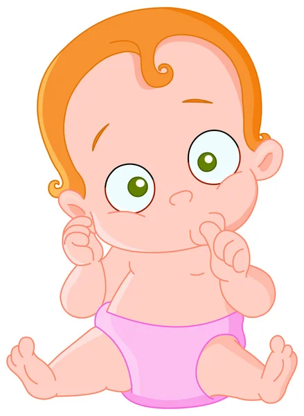 Chica de pelo rojo bebé — Vector de stock