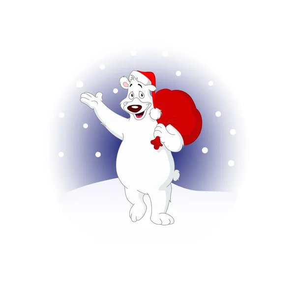 Ours polaire Noël — Image vectorielle