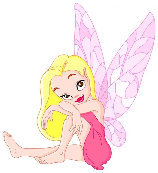 Young fairy sitting — Stock Vector