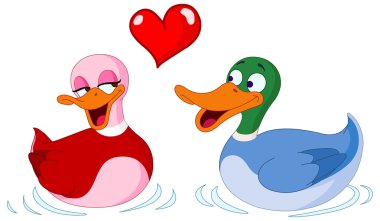 In love ducks clipart