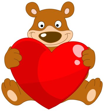 Smiley bear valentine clipart