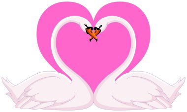 Swans valentine clipart