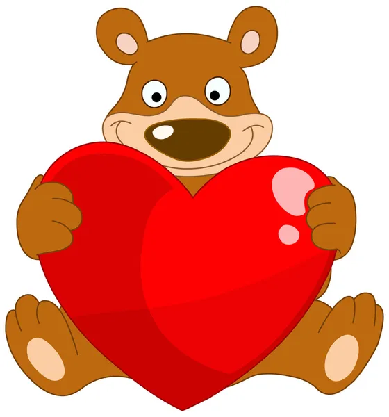 Smiley bear valentine — Stock Vector