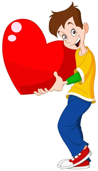 Adolescent tenant coeur valentine — Image vectorielle