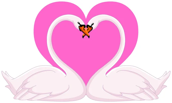 Cygnes valentine — Image vectorielle