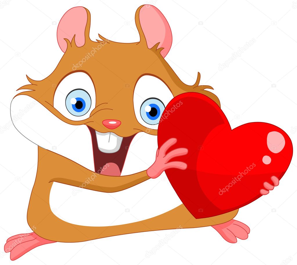 Cute hamster valentine