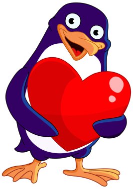 Valentine penguin clipart